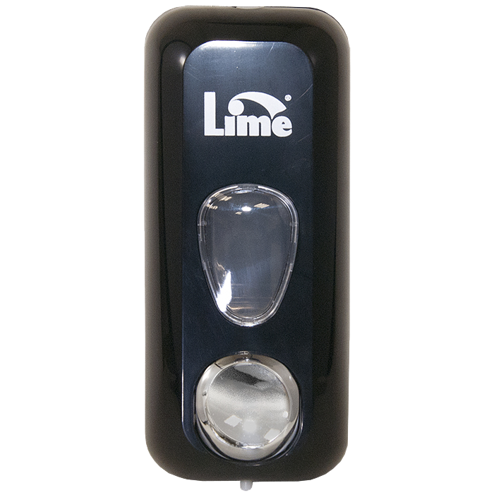 Диспенсер д/жидкого мыла LIME 0.6л, заливной, чёрный (971002) оптом в Торус
