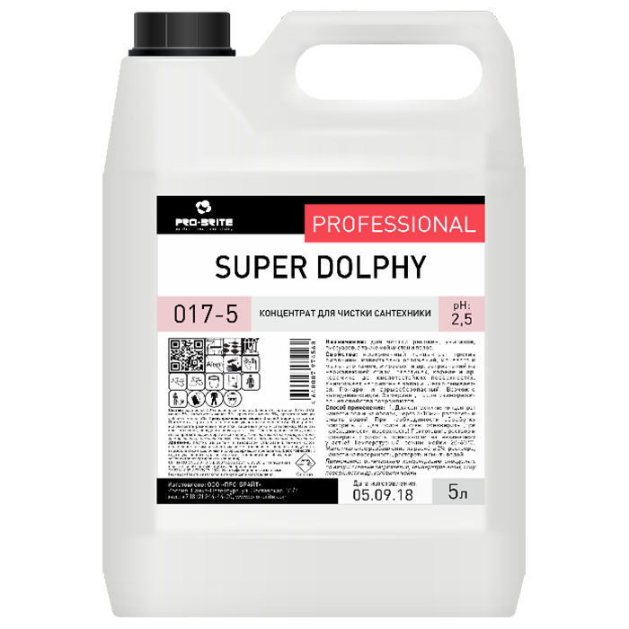 SUPER DOLPHY (Супер Долфи) 5л. Средство д/сантехники на основе щавелевой к-ты (017-5) оптом в Торус