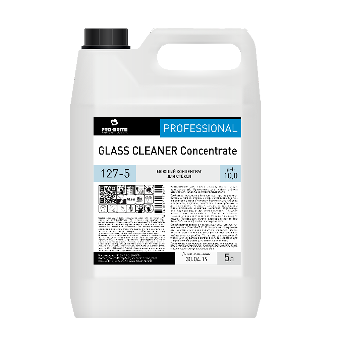 GLASS CLEANER concentrate (Гласс Клинер концентрат)  5л. Моющее средство д/стёкол и зеркал (127-5) оптом в Торус