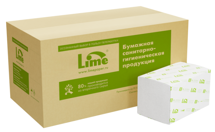 Полотенца бумажные листовые LIME Premium V-сложения (ZZ), 2-слойные, 200 листов, H3 (220200)