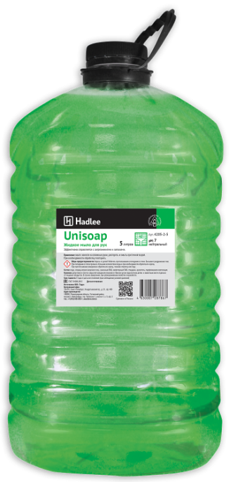 HADLEE Unisoap 5л ПЭТ (Юнисоп) мыло жидкое для рук, зеленое (4205-2-5)