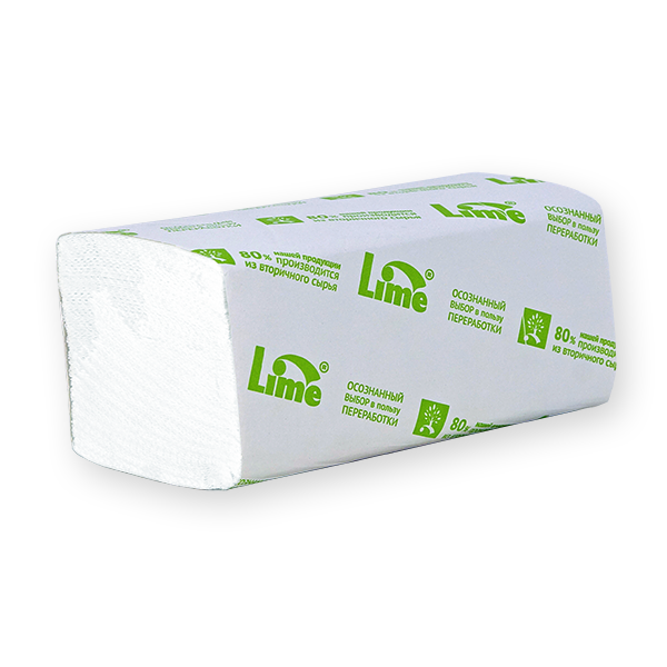 Полотенца бумажные листовые LIME Premium V-сложения (ZZ),с цветным тиснением, 2-слойные, 200 листов, H3 (2-220200) 
