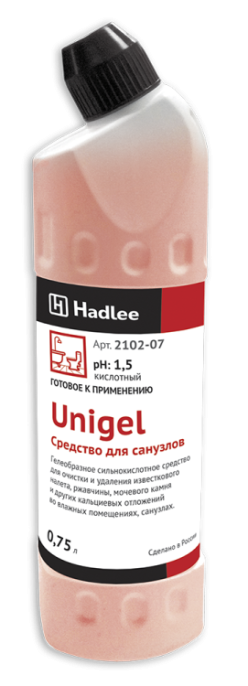HADLEE Unigel 0,75л, Средство для удаления известкового налета и ржавчины в санузлах (2102-07)