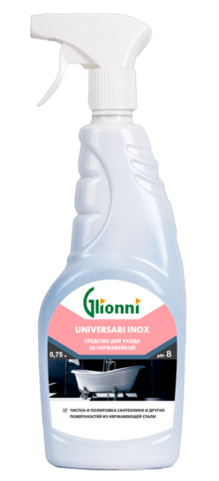 GLIONNI UNIVERSARI INOX (Юниверсари инокс) 0,75л Ср-во д/ухода за пов-ми из нерж. стали (CMG-28-075)