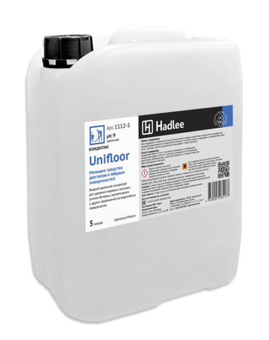 HADLEE Unifloor 5л, Концентрированное моющее средство для мытья полов и твердых поверхностей (1112-5)