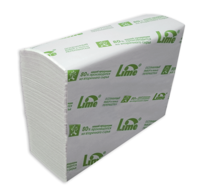 Полотенца бумажные листовые LIME ECO Z-сложения, 2-слойные, 160 листов, H2 (230185)