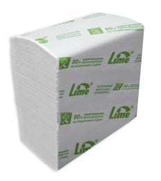 Бумага туалетная листовая  LIME Premium Z-сложения, 2-слойная, 180 листов (250110)