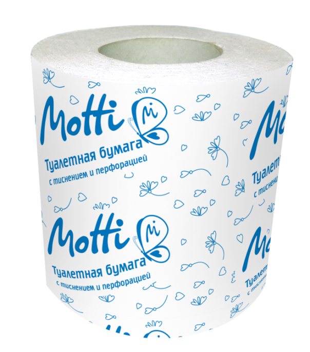 Т/бумага в рул. MOTTI 1-сл, 54м, белая (105472)
