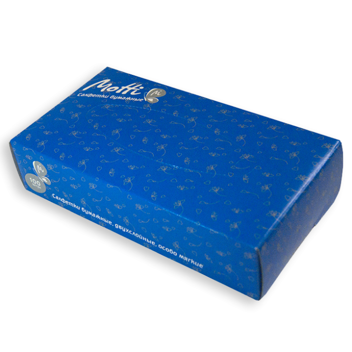 Салфетки для лица Motti 2-сл, 100л, белые (153100)