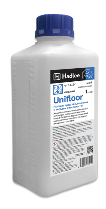HADLEE Unifloor 1л, Концентрированное моющее ср-во для полов и твердых поверхностей (1112-1ПЭ)