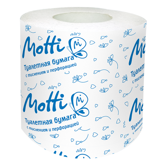 Т/бумага в рул. MOTTI 1-сл, 54м, белая (105472)