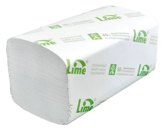 Полотенца бумажные листовые LIME Premium SmartMix V-сложения (ZZ), 1-слойные, 250 листов, H3, (210650)