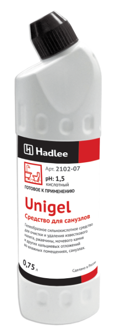 HADLEE Unigel 0,75л, Средство для удаления известкового налета и ржавчины в санузлах (2102-07)