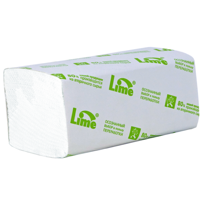 Полотенца бумажные листовые LIME Premium V-сложения (ZZ), 2-слойные, 200 листов, H3 (220200)