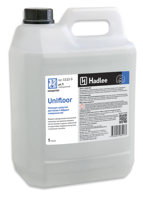 HADLEE Unifloor 5л, Концентрированное моющее средство для мытья полов и твердых поверхностей (1112-5)