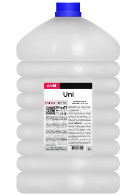 PROFIT UNI 5л. (ПЭТ) Универсал.моющее ср-во для мытья посуды, полов и стен  (464-5П)