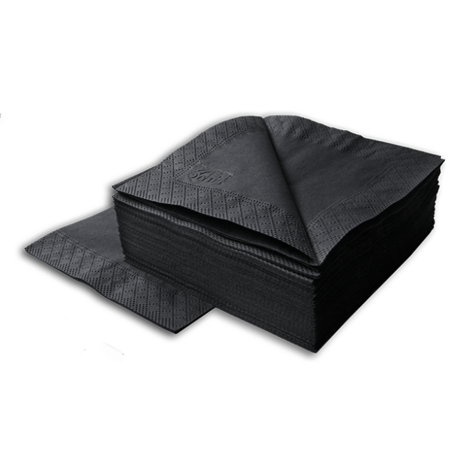 Салфетки LIME 2-сл, 24*24см, 250л, чёрные (510150)
