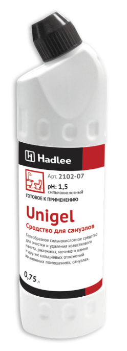 HADLEE Unigel 0,75л, Средство для удаления известкового налета и ржавчины в санузлах (2102-07)