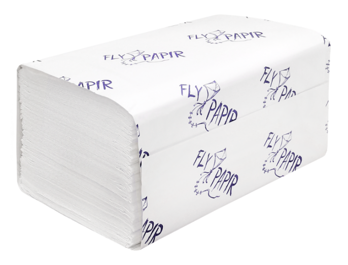 Полотенца бумажные листовые FlyPapir Premium V-сложения (ZZ), 2-слойные, 200 листов, H3, (262202)